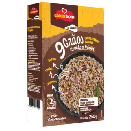 Mix 9 graos com carne a vapor caldo bom 250gr