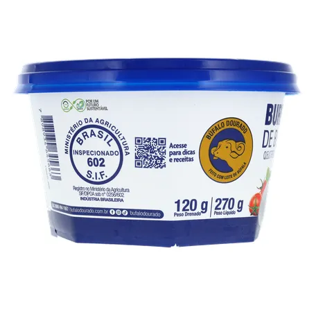 Queijo Burrata de Búfala Búfalo Dourado Pote 270gr 360-28