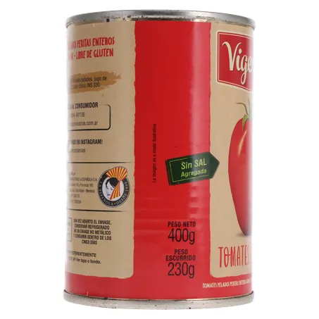 TOMATE PELADO IMPORTADO DA ARGENTINA VIGENTE LATA 230G 360-29
