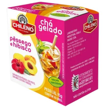 Chá chileno gelado pêssego e hibisco caixa 15g