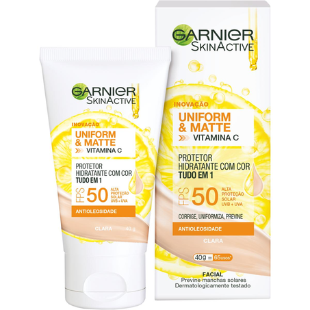 Creme Hidratante Garnier 40g - FPS 50 - Claro - 12h