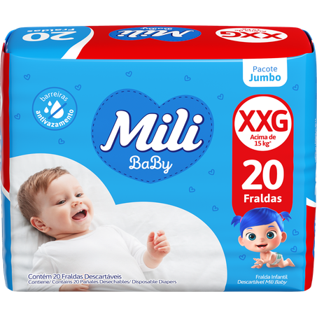 Fralda mili baby jumbo xxg c/20un