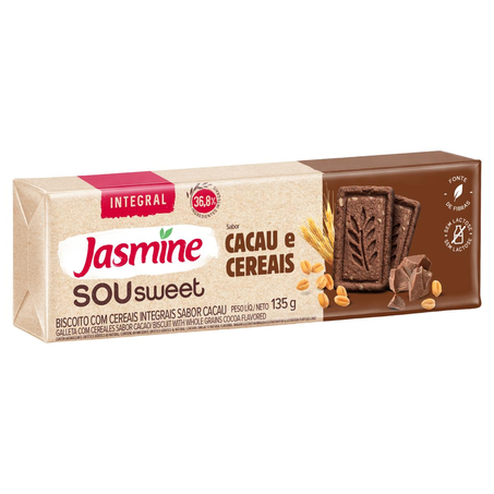 Biscoito Jasmine 135g - Integral - Cacau e Cereais