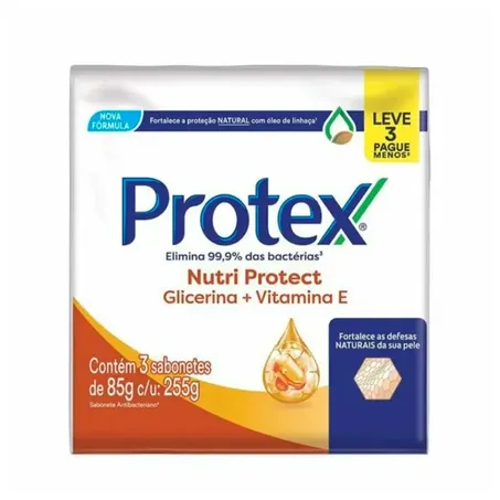 Kit Sabonete Protex 85g 3 Un Glicerina  Vitamina e