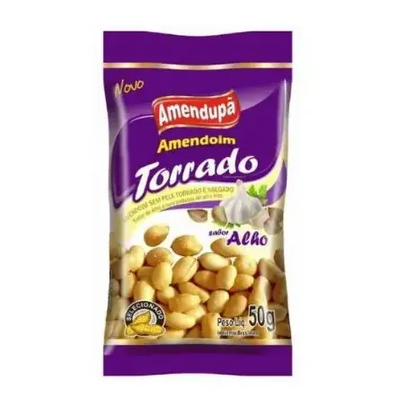 Amendoim Amendupa 50g Torrado Sem Pele Alho