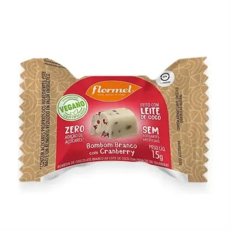 Bombom Branco Cranberry Flormel 15g