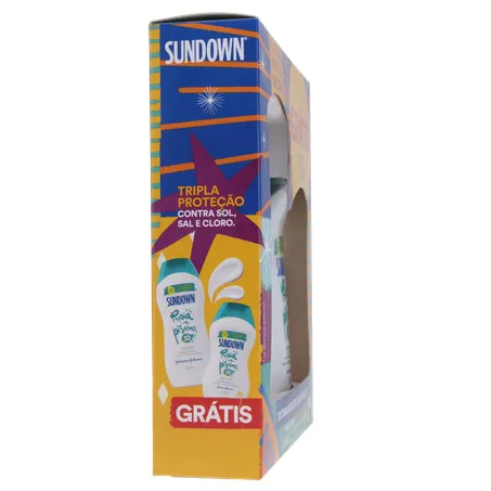 Kit protetor solar sundown praia e piscina fps50 200ml grátis fps50 120ml 360-28