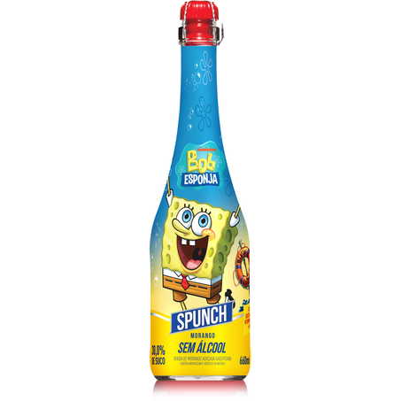Bebida Gaseificada Morango Spunch Bob Esponja Sem Álcool 660Ml