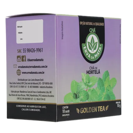 CHÁ ERVA DA MATA HORTELÃ CAIXA C/10 SACHÊS 360-31