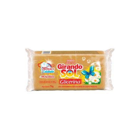 Sabao barra girando sol 5un glicer neutro