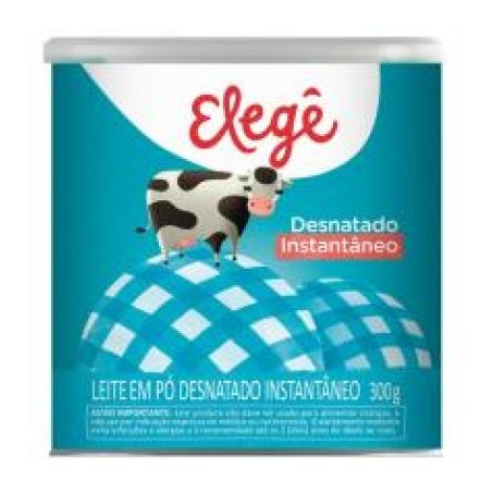 Leite em pó elege desnatado instantaneo lata 300g