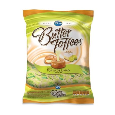 Bala arcor butter toffees limao 600g