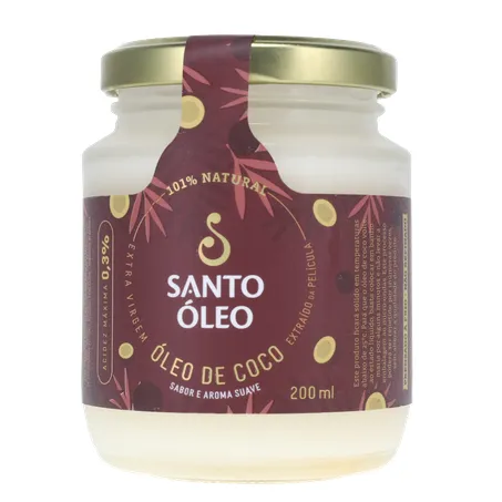 Óleo de Coco Santo Óleo Extra Virgem  Pote de Vidro 200ml 360-1