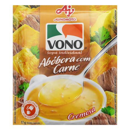 SOPA INDIVIDUAL CREMOSA ABÓBORA COM CARNE VONO