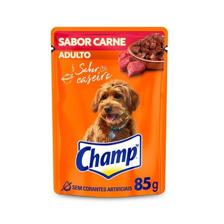 ALIMENTO PARA CÃO CHAMP ADULTO CARNE SACHÊ 85G