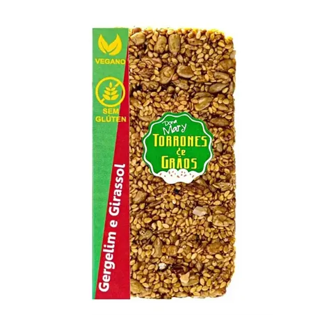 VEGANO TORRONE DE GERGELIM E GIRASSOL 32G DONA MAR