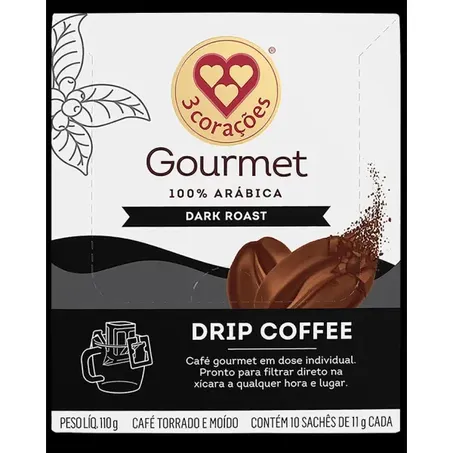 CAFE DRIP GOURMET DARK TRES CORACOES 11 G         