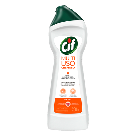 Saponáceo Cremoso Cif Multiuso Laranja Frasco 250ml