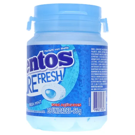 Goma de Mascar Mentos Pure Fresh Fresh Mint Sachê 6G 360-6