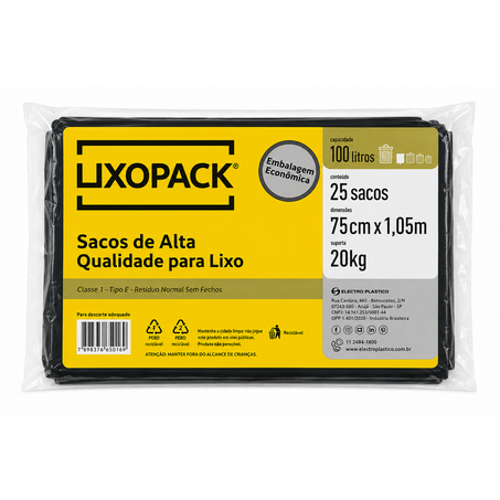 SACO LIXO LIXOPACK 25UN 100L