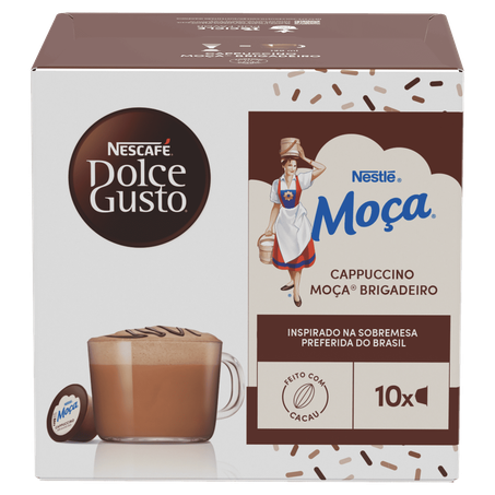 CAFÉ CÁPSULA NESCAFÉ DOLCE GUSTO MOÇA CAPPUCCINO BRIGADEIRO CAIXA C/10UNID