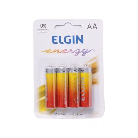 Pilha elgin zinco bt aa media 1,5v c/4un