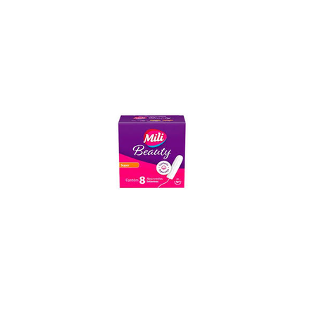 ABSORVENTES MILI INTERNO BEAUTY SUPER COM 8 UNIDADE