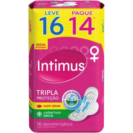 Absorvente higienico intimus gel seca lv16pg14