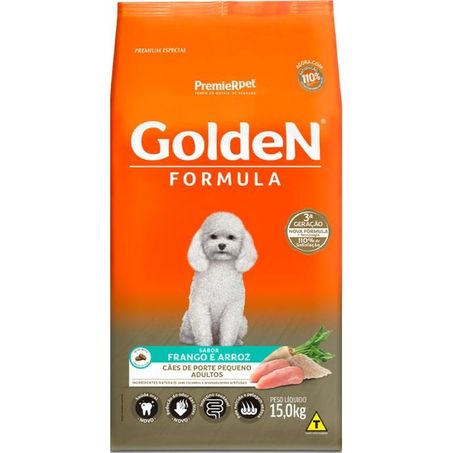 Ração Golden Fórmula Cães Adultos Frango e Arroz Mini Bits 15 Kg