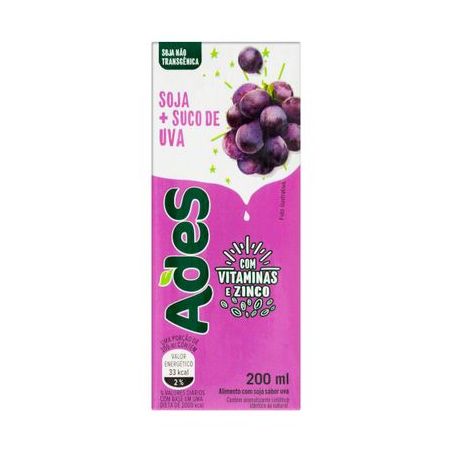 Bebida A Base de Soja Ades Sabor Uva 200ML