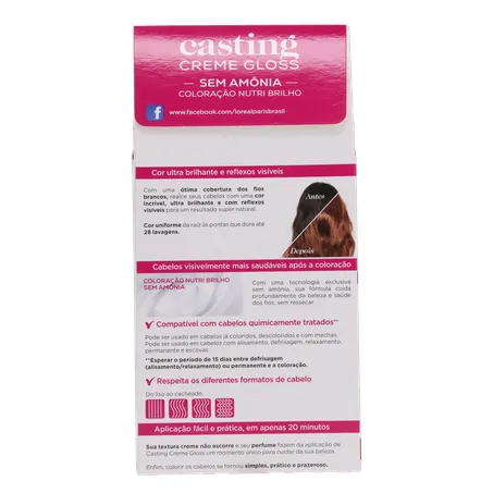 Tinta Para Cabelo Creme Gloss Louro Escuro 600 Casting L'oréal 600LT 360-2