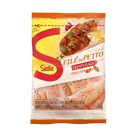 Filé peito frango temperado sadia 1kg