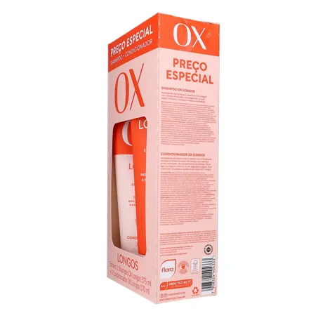 Kit Shampoo com 375Ml  Condicionador com 170Ml Ox Longos 360-6