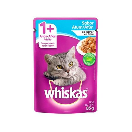 Whiskas para gatos atum ao molho sachê 85g