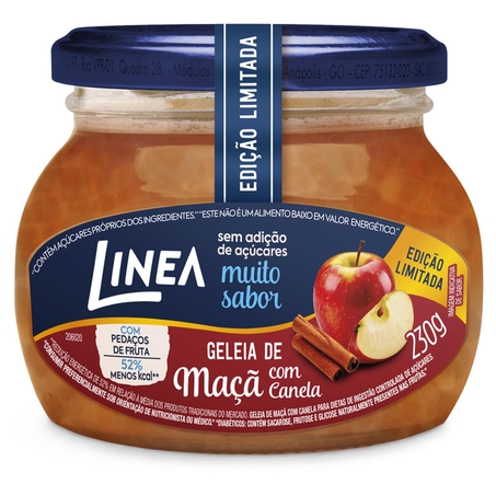 Geleia Linea 230g - Zero Açúcar - Maçã com Canela