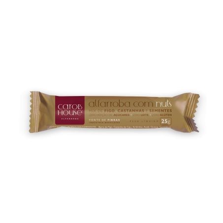 Barra de Alfarroba com Nuts Figo, Castanhas E Sementes Carob House Embalagem 25G