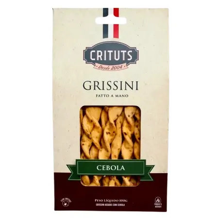 Grissini Sabor Cebola 100 g – Crituts