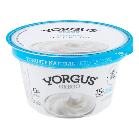 Iogurte Yorgus Grego Natural Zero Lactose 130g