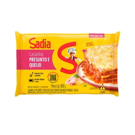 Lasanha Sadia Presunto Queijo Sugo 600g