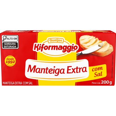 Manteiga kiformaggio extra com sal pacote 200g