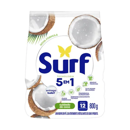 SABÃO PÓ SURF CUIDADO DO COCO 800G 