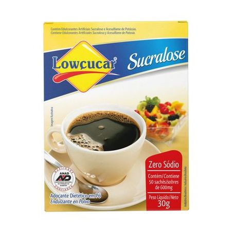 Adoçante em Pó Lowçucar Sucralose - Com 50 Envelopes