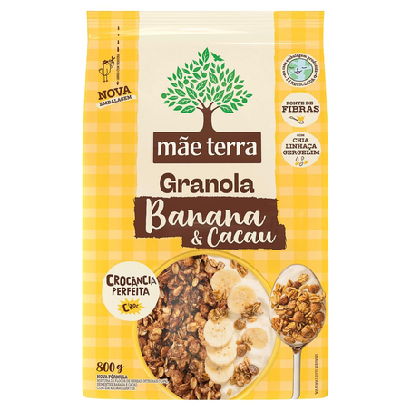 Granola Mãe Terra 800g - Integral - Banana e Cacau