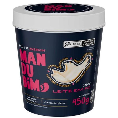 Pasta de Amendoim Mandubim Leite em Pó 450g