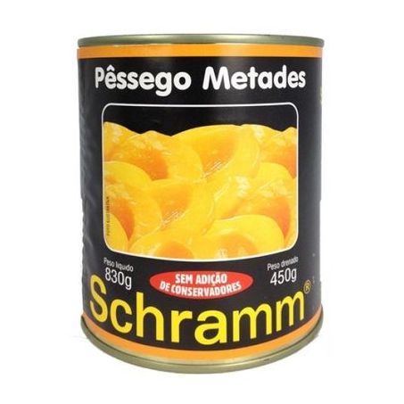 Pêssego em calda schramm metades 450g