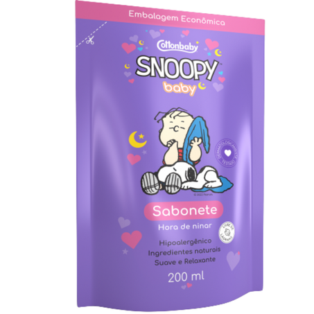 Sabonete liquido cottonbaby rf 200ml snoopy hora de ninar