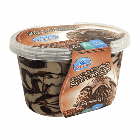Sorvete gemelli sem lactose chocolate 1l