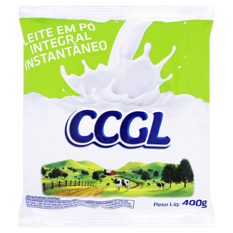 Leite em Pó CCGL 400g - Integral - Instantâneo - Sachê