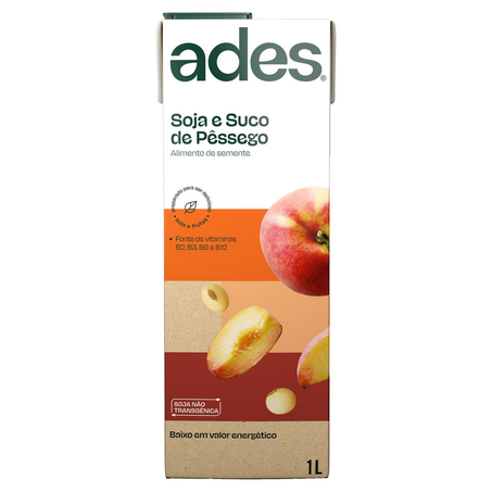 Bebida de Soja Ades 1 Litro - Pêssego - TP