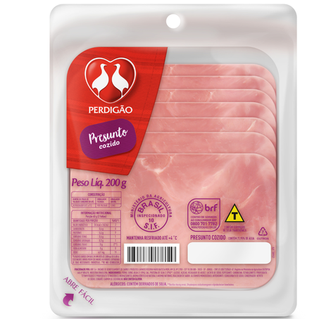Presunto perdigao fatiado vacuo 200g